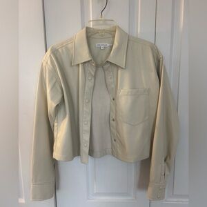 Good American Light Beige Cropped Blazer